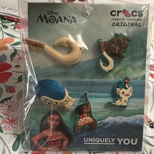 CROCS Moana Jibbitz Charms Set with Blue and Tan Accents